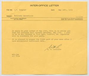 [Letter from W. H. Louviere to I. H. Kempner, May 12, 1953]