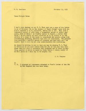 [Letter from I. H. Kempner to W. H. Louviere, November 12, 1953]