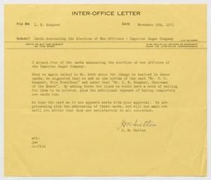 [Letter from J. M. Sutton to I. H. Kempner, November 9, 1953]