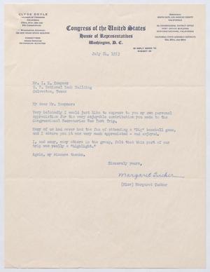 [Letter from Margaret Tucker to I. H. Kempner, July 24, 1953]