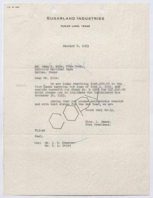 Primary view of object titled '[Letter from Thomas L. James to Oran H. Kite, January 6, 1953]'.
