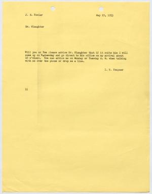 [Letter from I. H. Kempner to J. B. Fowler, May 29, 1953]