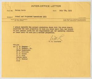 [Letter from William H. Louviere to Herman Lurie, July 7, 1953]