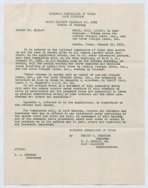 [Railroad Commission of Texas, Motor Freight Circular, January 15, 1953]