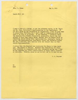 [Letter from I. H. Kempner to Thomas L. James, May 9, 1953]