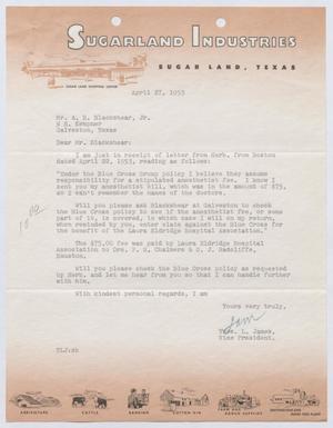 [Letter from Thomas L. James to A. H. Blackshear, Jr., April 27, 1953]