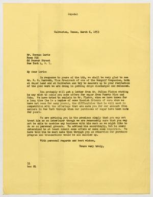 [Letter from I. H. Kempner to Herman Lurie, March 6, 1953]
