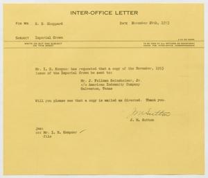 Primary view of object titled '[Letter from J. M. Sutton to R. B. Sheppard, November 24, 1953]'.