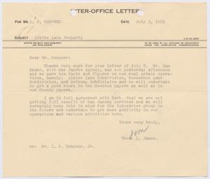 [Letter from Thomas L. James to I. H. Kempner, July 3, 1953]