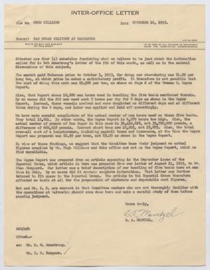 [Letter from E. A. Mantzel to Hugh Williams, November 16, 1953]