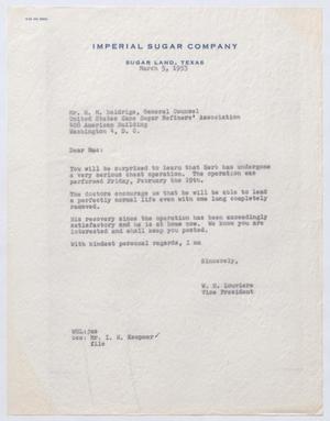 [Letter from W. H. Louviere to H. M. Baldrige, March 5, 1953]