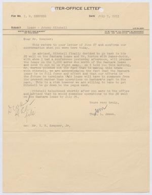 [Letter from Thomas L. James to I. H. Kempner, July 7, 1953]