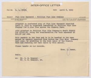 [Letter from Thomas L. James to G. A. Stirl, April 6, 1953]