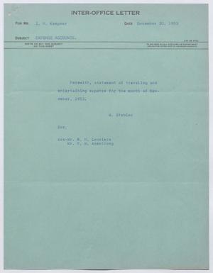 [Letter from M. Stabler to I. H. Kempner, December 30, 1953]