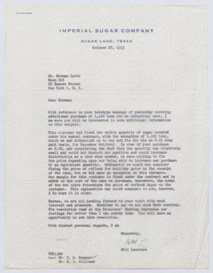 [Letter from Bill Louviere to Herman Lurie, October 28, 1953]