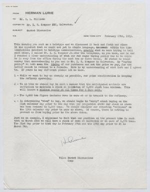 [Letter from Herman Lurie to H. L. Williams, February 17, 1953]