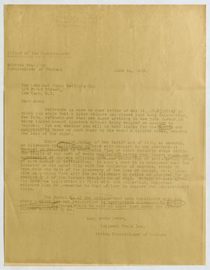 [Letter from Frank Dow to The National Sugar Refining Co., June 14, 1948]