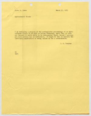 [Letter from I. H. Kempner to Thomas L. James, March 30, 1953]