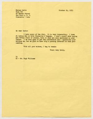 [Letter from I. H. Kempner to Herman Lurie, October 24, 1953]
