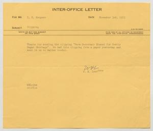 [Letter from W. H. Louviere to I. H. Kempner, November 3, 1953]