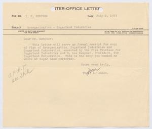 [Letter from Thomas L. James to I. H. Kempner, July 2, 1953]