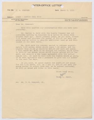 [Letter from Thomas L. James to I. H. Kempner, March 5, 1953]