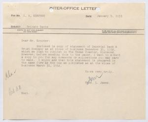 [Letter from Thomas L. James to I. H. Kempner, January 5, 1953]