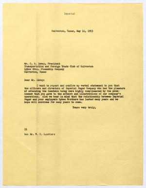 [Letter from I. H. Kempner to C. S. Devoy, May 11, 1953]