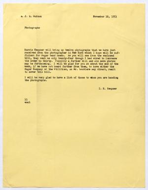 [Letter from I. H. Kempner to J. M. Sutton, November 16, 1953]