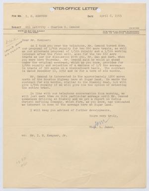 [Letter from Thomas L. James to I. H. Kempner, April 6, 1953]