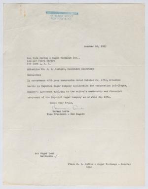 [Letter from Herman Lurie to A. D. Corbett, October 28, 1953]