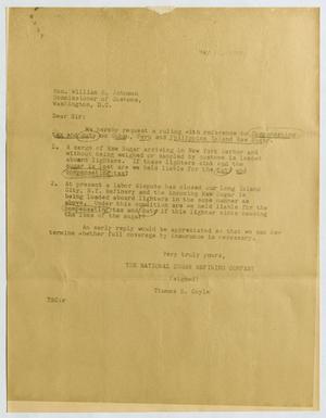 [Letter from Thomas S. Coyle to William R. Johnson, May 1948]