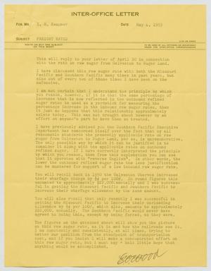 [Letter from E. O. Wood to I. H. Kempner, May 4, 1953]