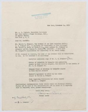 [Letter from Herman Lurie to A. D. Corbett, November 24, 1953]