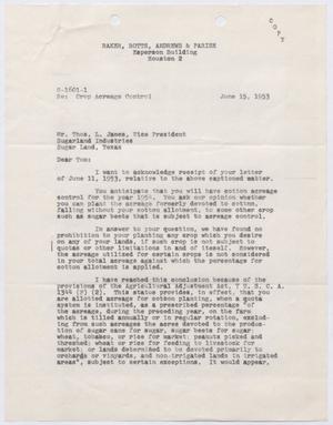 [Letter from Ben White to Thomas L. James, June 15, 1953]