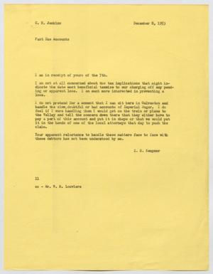 [Letter from I. H. Kempner to C. H. Jenkins, December 8, 1953]