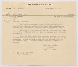 [Letter from Thomas L. James to I. H. Kempner, March 30, 1953]