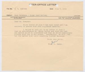 [Letter from Thomas L. James to I. H. Kempner, June 8, 1953]