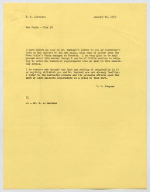 [Letter from I. H. Kempner to W. H. Louviere, January 22, 1953]