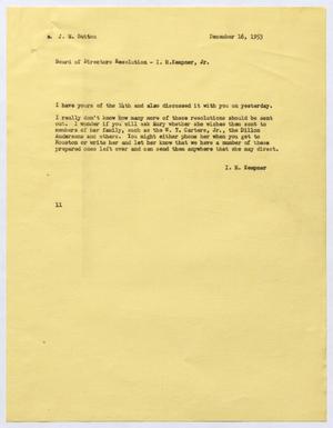 [Letter from I. H. Kempner to J. M. Sutton, December 16, 1953]