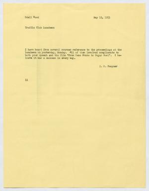 [Letter from I. H. Kempner to Odell Wood, May 12, 1953]