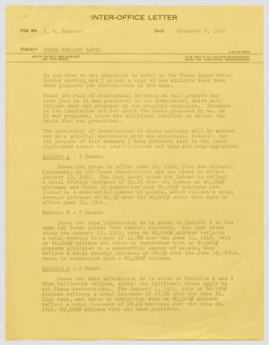 [Letter from E. O. Wood to I. H. Kempner, November 9, 1953]