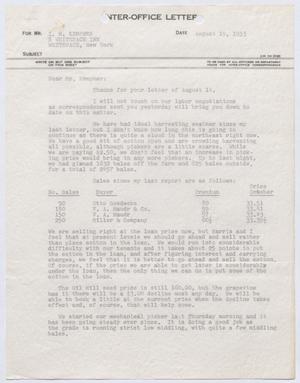 [Letter from Thomas L. James to I. H. Kempner, August 19, 1953]