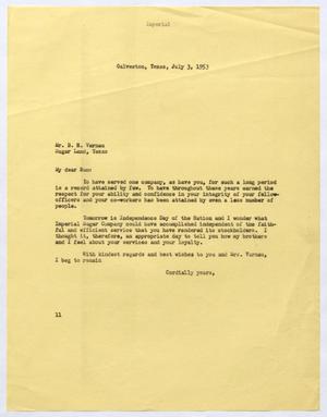 [Letter from I. H. Kempner to Ben H. Varnau, July 3, 1953]