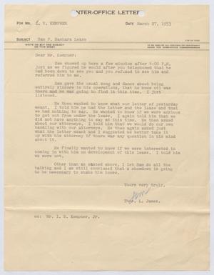 [Letter from Thomas L. James to I. H. Kempner, March 27, 1953]