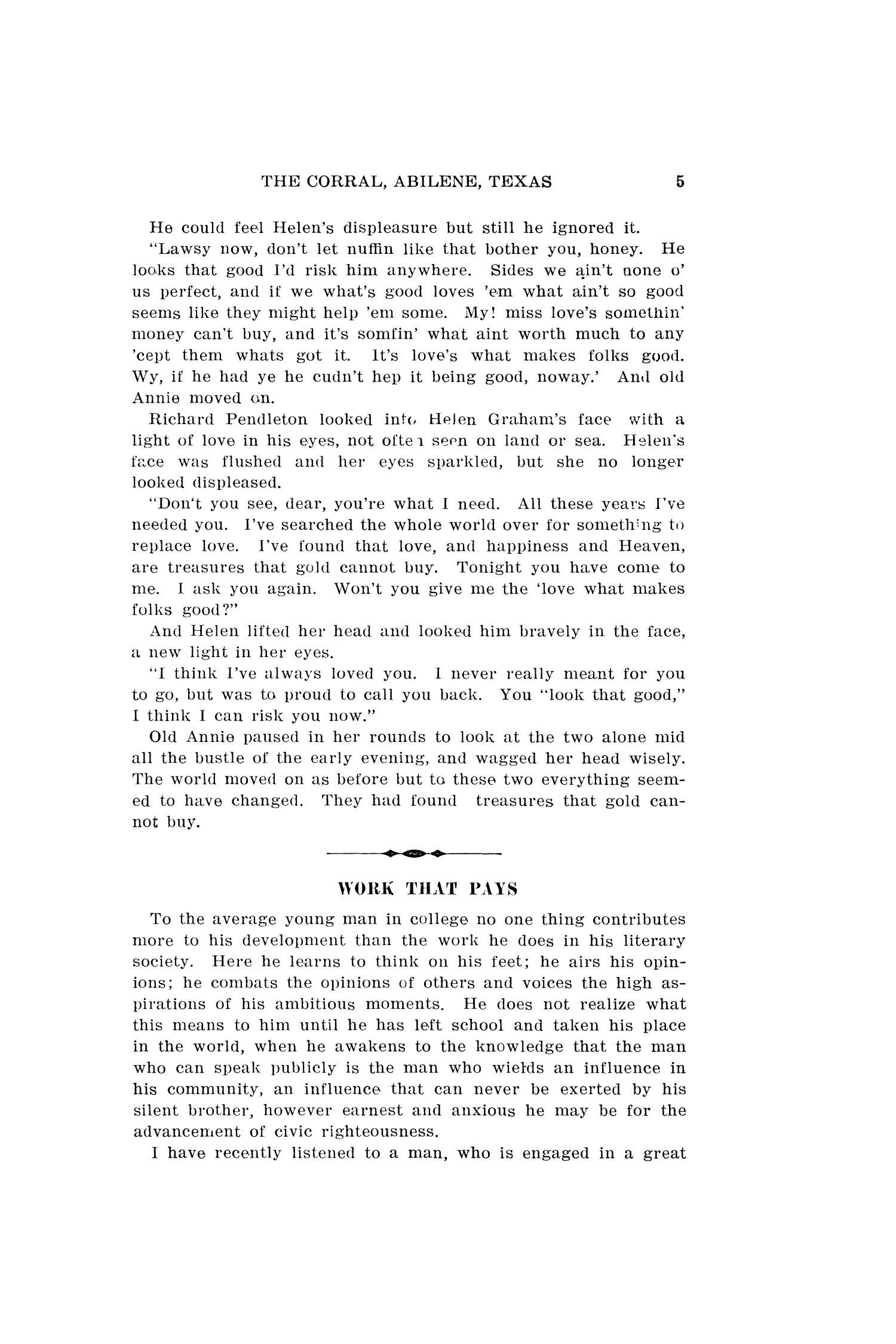 The Corral, Volume 1, Number 6, March, 1908
                                                
                                                    5
                                                