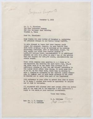 [Letter from H. L. Williams to R. E. Blacklock, December 7, 1953]