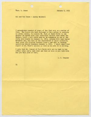[Letter from I. H. Kempner to Thomas L. James, January 2, 1953]