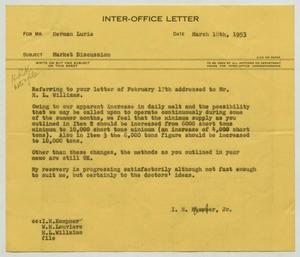 [Letter from I. H. Kempner, Jr. to Herman Lurie, March 18, 1953]