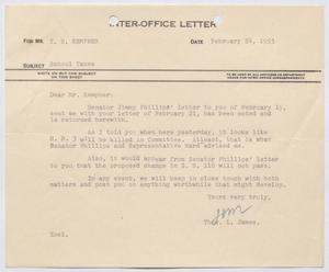 [Letter from Thomas L. James to I. H. Kempner, February 24, 1953]